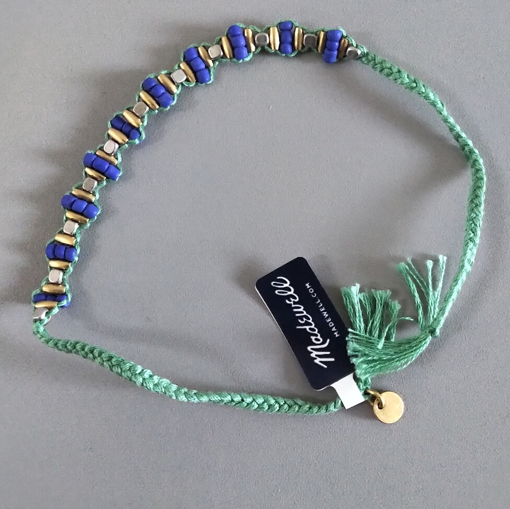 Green Beaded Tie Bracelet